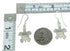Native American Village Design Multicolor Silver Turtle Hook Dangle Earrings YX71415