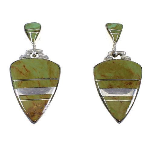 Genuine Sterling Silver Turquoise Post Dangle Earrings RX78519