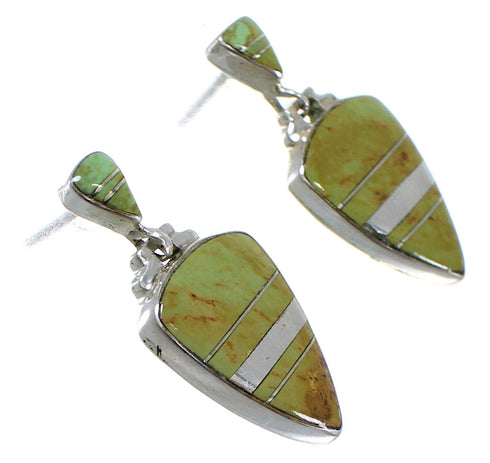 Genuine Sterling Silver Turquoise Post Dangle Earrings RX78519