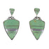 Turquoise Inlay And Sterling Silver Post Dangle Earrings RX78523