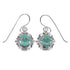 Southwestern Turquoise Inlay Genuine Sterling Silver Hook Dangle Earrings RX78663
