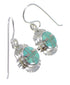 Southwestern Turquoise Inlay Genuine Sterling Silver Hook Dangle Earrings RX78663