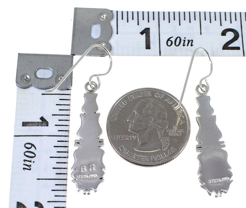 Authentic Sterling Silver And Turquoise Hook Dangle Earrings RX78714