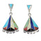 Authentic Sterling Silver Multicolor Post Dangle Earrings RX82067