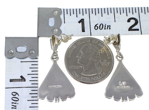 Authentic Sterling Silver Multicolor Post Dangle Earrings RX82067