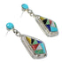 Genuine Sterling Silver Multicolor Southwest Post Dangle Earrings RX82071
