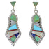 Sterling Silver Multicolor Inlay Post Dangle Earrings RX82082