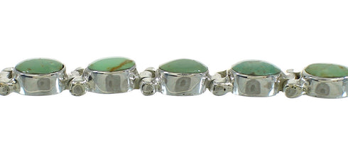 Genuine Sterling Silver Turquoise Southwestern Link Bracelet RX68592