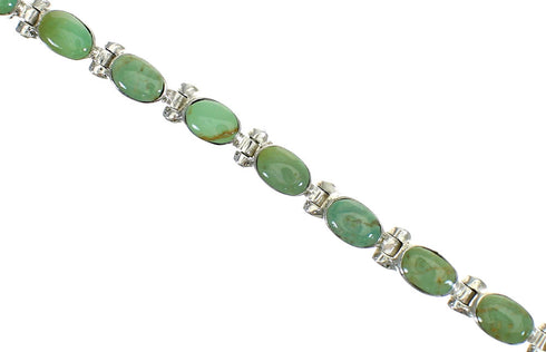 Genuine Sterling Silver Turquoise Southwestern Link Bracelet RX68592