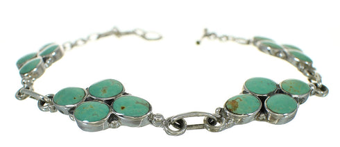 Sterling Silver Southwestern Turquoise Link Bracelet RX68627