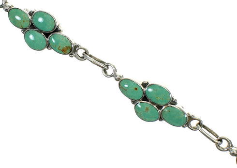 Sterling Silver Southwestern Turquoise Link Bracelet RX68627