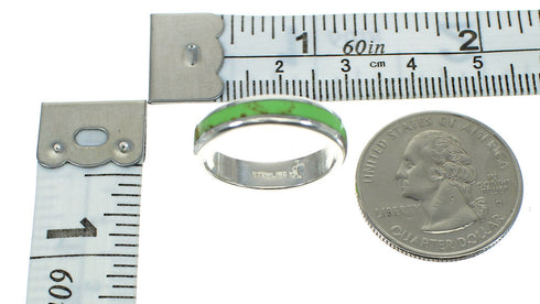 Gaspeite Authentic Sterling Silver Southwestern Ring Size 5-3/4 AX73519