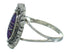 Silver Magenta Turquoise Inlay Ring Size 8-1/4 AX73547