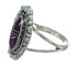 Southwestern Sterling Silver Magenta Turquoise Inaly Ring Size 8-3/4 AX73555