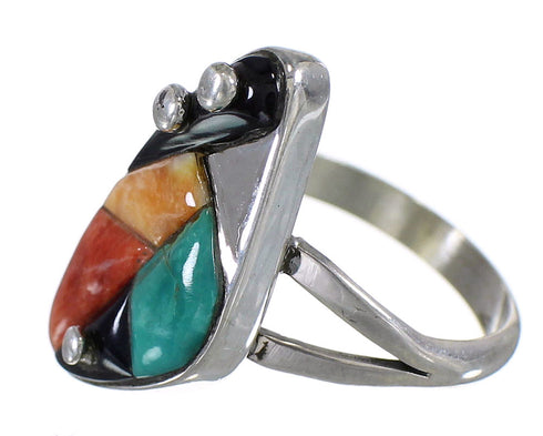 WhiteRock Sterling Silver Multicolor Ring Size 6-1/2 WX81930