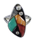 Sterling Silver Multicolor WhiteRock Ring Size 6-1/2 WX81943