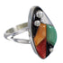 WhiteRock Genuine Sterling Silver Multicolor Ring Size 7-1/2 WX81944