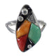 WhiteRock Genuine Sterling Silver Multicolor Ring Size 7-1/2 WX81944