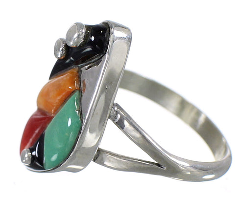 WhiteRock Multicolor Genuine Sterling Silver Ring Size 7-3/4 WX81947