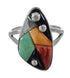 Genuine Sterling Silver WhiteRock Multicolor Ring Size 6-1/4 WX81959