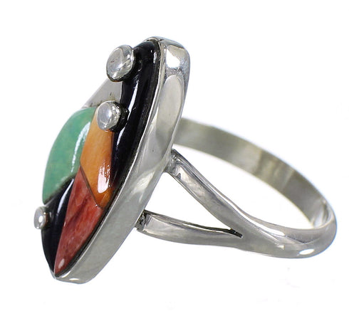 Genuine Sterling Silver WhiteRock Multicolor Ring Size 6-1/4 WX81959