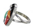 Multicolor Inlay WhiteRock Sterling Silver Ring Size 6-1/2 WX81984