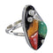 WhiteRock Multicolor Inlay And Silver Ring Size 6-3/4 WX82005