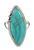 Sterling Silver And Turquoise Inlay Southwestern Ring Size 7-1/4 WX79718