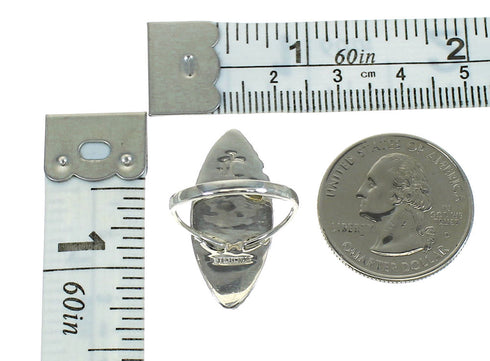 Sterling Silver And Turquoise Inlay Southwestern Ring Size 7-1/4 WX79718