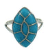 Southwest Genuine Sterling Silver And Turquoise Inlay Ring Size 7-1/4 WX79792