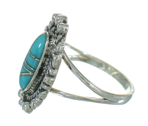 Turquoise And Silver Southwestern Ring Size 5-1/4 WX79837