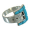 Southwest Turquoise And Sterling Silver Belt Ring Size 6-1/2 WX79851