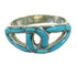 Turquoise Inlay And Genuine Sterling Silver Ring Size 7-3/4 WX79859