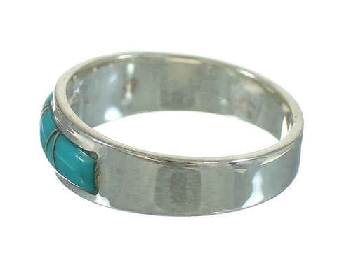 Sterling Silver And Turquoise Southwestern Jewelry Ring Size 7-3/4 WX79876