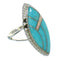 Turquoise And Opal Silver Southwestern Ring Size 6-1/2 YX80395