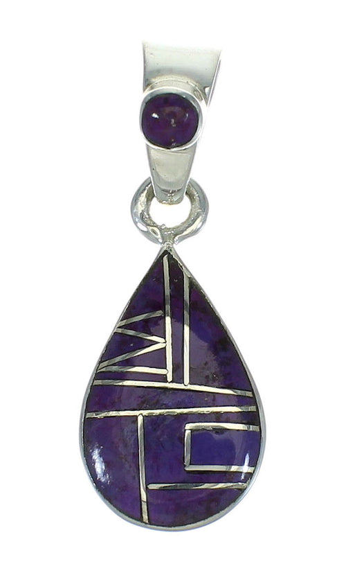 Southwest Magenta Turquoise Southwest Sterling Silver Pendant RX66967