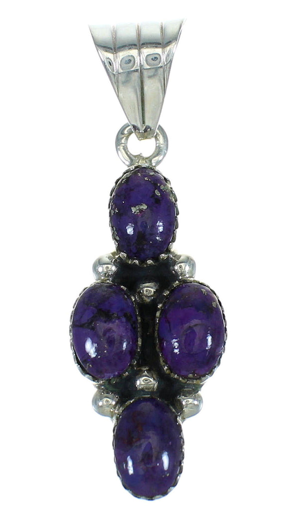 Magenta Turquoise And Sterling Silver Sllide Pendant RX67167