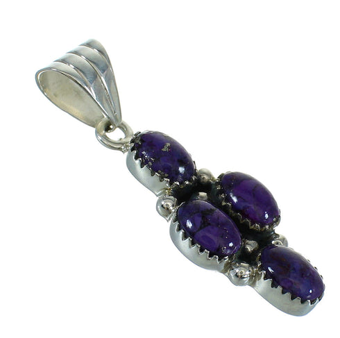 Magenta Turquoise And Sterling Silver Sllide Pendant RX67167