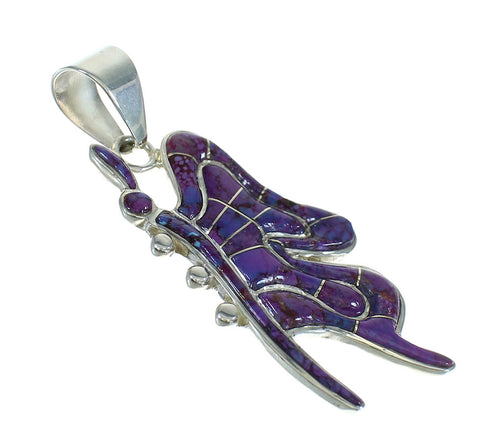 Magenta Turquoise Butterfly Authentic Sterling Silver Pendant RX66994