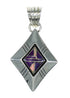 Authentic Sterling Silver Magenta Turquoise Opal Inlay Pendant RX67007