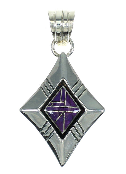 Magenta Turquoise And Sterling Silver Pendant RX67008