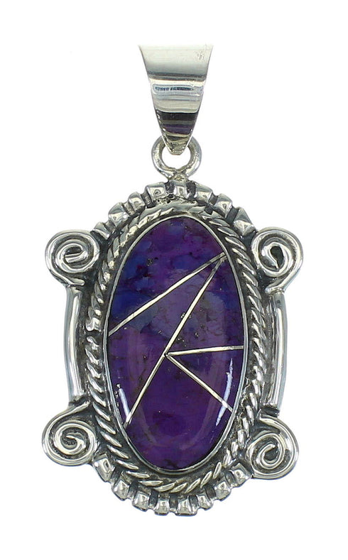 Southwest Magenta Turquoise Authentic Sterling Silver Pendant RX67010