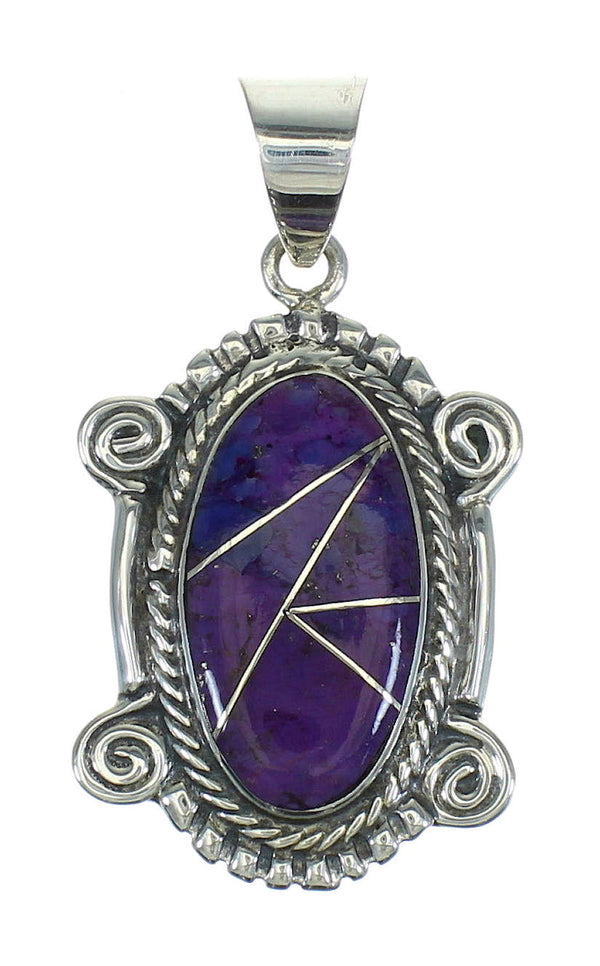 Southwest Magenta Turquoise Authentic Sterling Silver Pendant RX67010