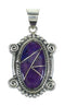 Southwest Magenta Turquoise Authentic Sterling Silver Pendant RX67010
