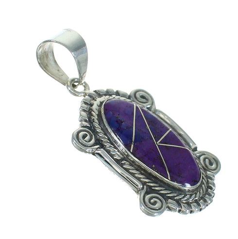 Southwest Magenta Turquoise Authentic Sterling Silver Pendant RX67010