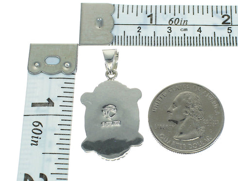 Southwest Magenta Turquoise Authentic Sterling Silver Pendant RX67010