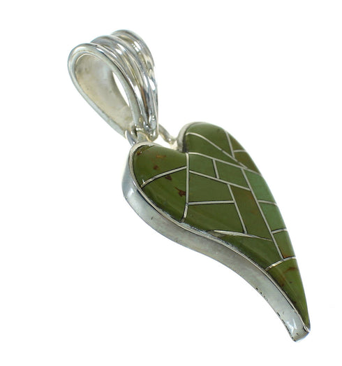 Southwestern Turquoise Sterling Silver Heart Pendant RX66867
