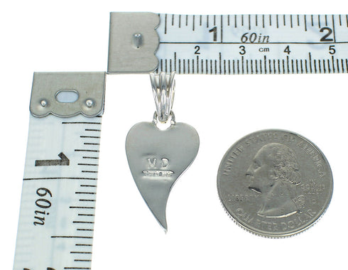 Southwestern Turquoise Sterling Silver Heart Pendant RX66867