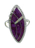 Genuine Sterling Silver Magenta Turquoise And Opal Southwest Ring Size 4-3/4 YX66816