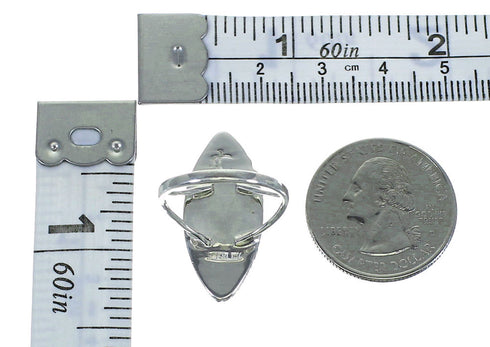 Genuine Sterling Silver And Magenta Turquoise Southwestern Ring Size 5-3/4 YX66845